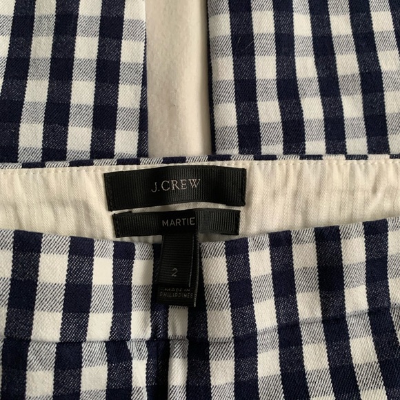 Women’s J Crew Navy Blue and White Checkered Slacks - Picture 3 of 3
